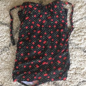 Plus one-piece cherry bathing suit